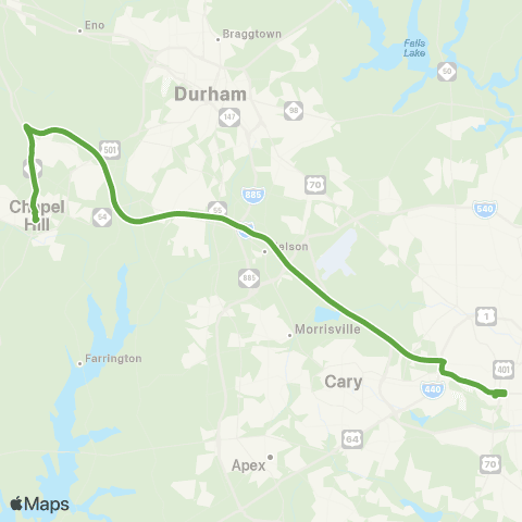 GoTriangle Route CRX map