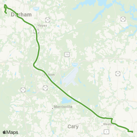 GoTriangle Route DRX map