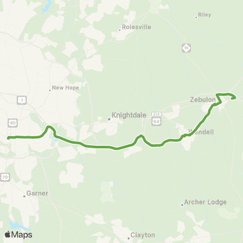 GoTriangle Route ZWX map