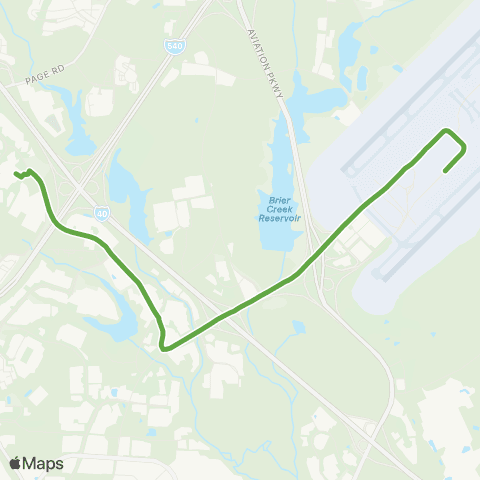 GoTriangle RDU Shuttle map