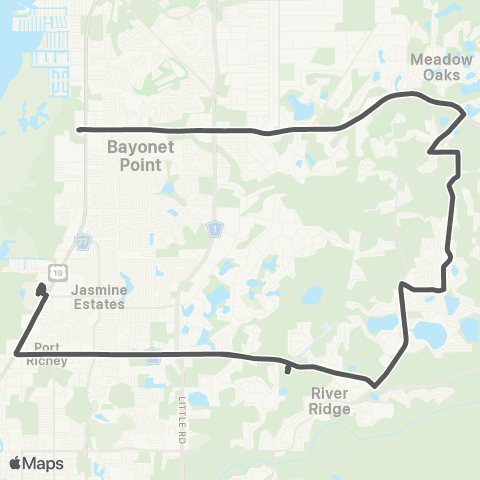 GoPasco SR 52 / US 19 (Bayonet Point) – US 19 / Gulf View Mall map