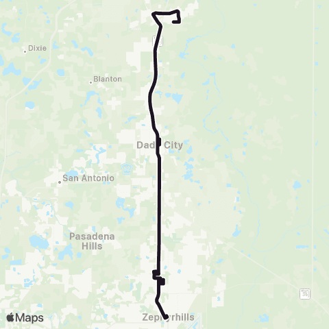 GoPasco Zephyrhills Dtwn Transfer Sta – Cummer Rd / Mudcat Grant Blvd map