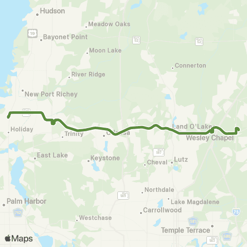 GoPasco New Port Richey – Wesley Chapel map