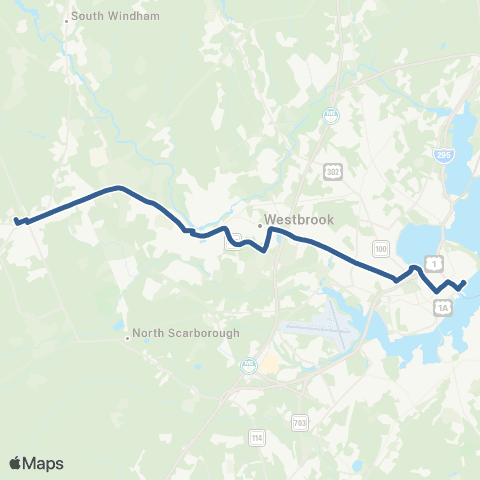 Greater Portland Metro Bus Portland - Westbrook - Gorham map
