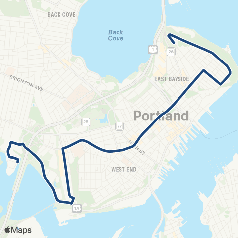 Greater Portland Metro Bus Congress Street map