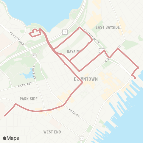 Greater Portland Metro Bus Peninsula Loop map