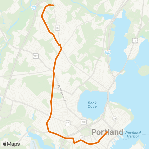 Greater Portland Metro Bus North Deering via Stevens Avenue map