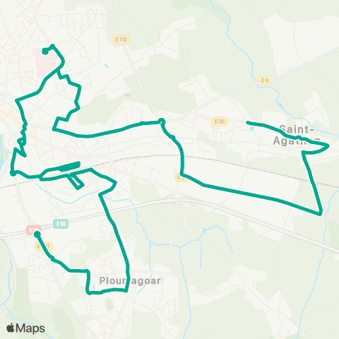 Guingamp-Paimpol Mobilité Runanvizit - Gare SNCF - Kervingleu map