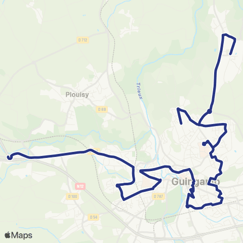 Guingamp-Paimpol Mobilité Mairie de Pabu - Gare SNCF - Aire de covoiturage map