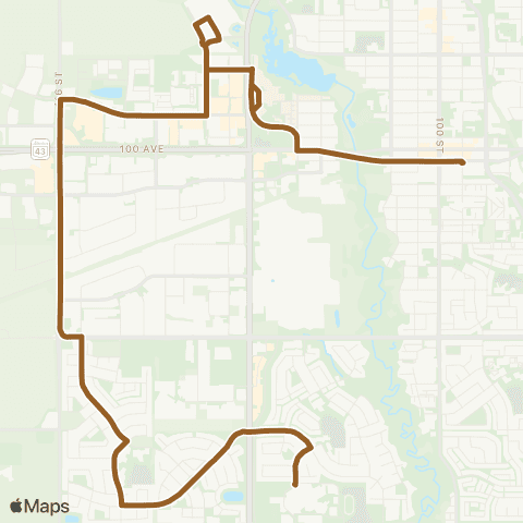 City of Grande Prairie Transit Route 1 map