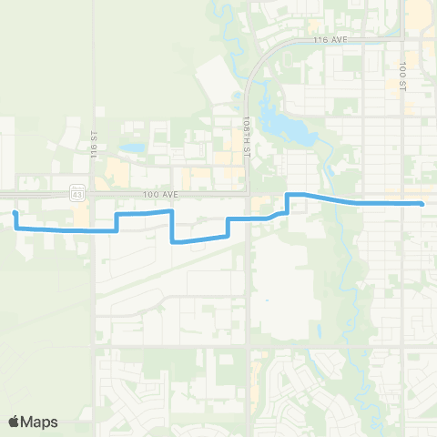 City of Grande Prairie Transit Route 3 map