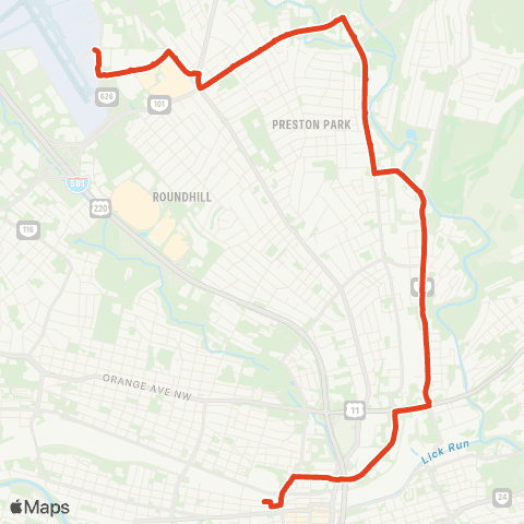 Valley Metro 25 - 3rd St Station to Airport map