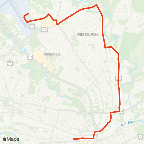 Valley Metro 26 - Airport to 3rd St Station map