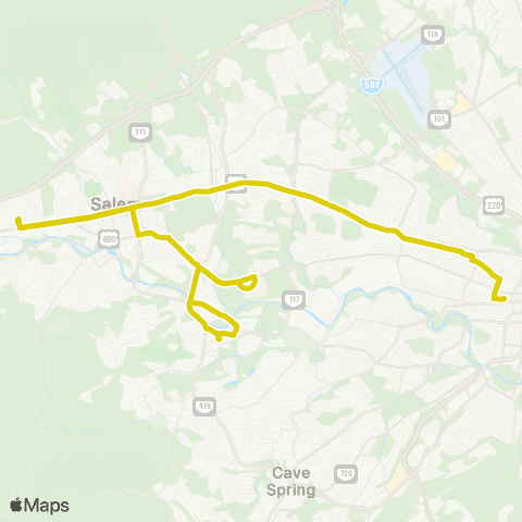 Valley Metro 92 - Salem / VA Hospital to 3rd St Sta map