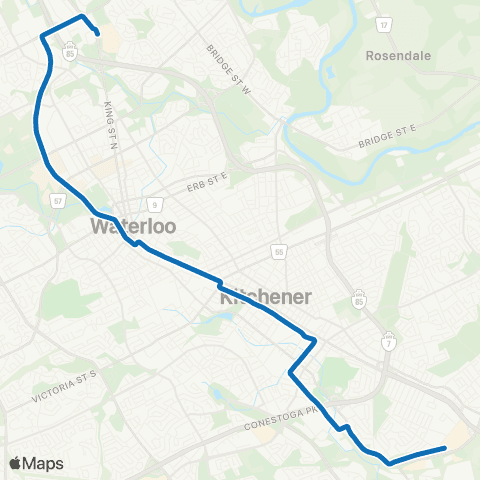 GRT ION Light Rail map