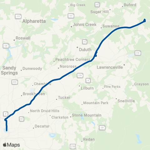 Xpress Hamilton Mill / Sugarloaf-Midtown map