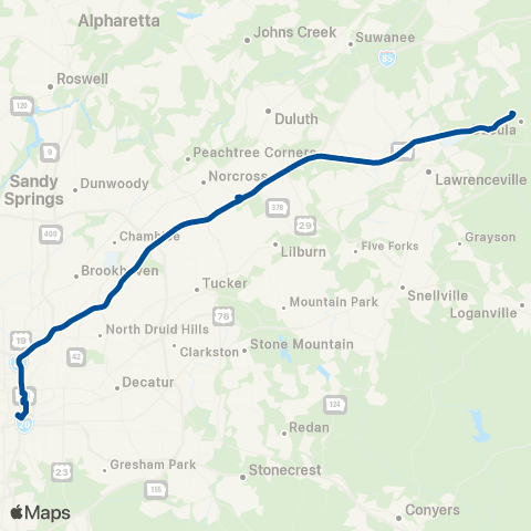 Xpress Dacula / Indian Trail - Downtown map