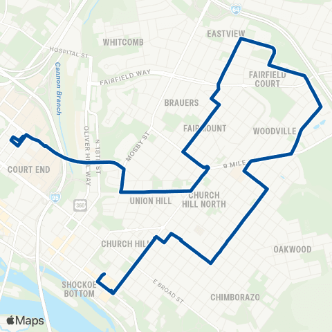 GRTC Church Hill map