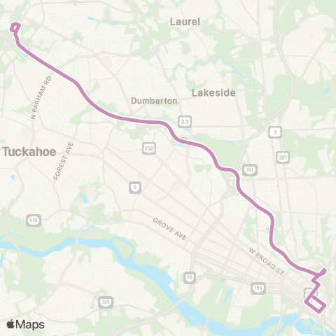 GRTC Gaskins Expres map