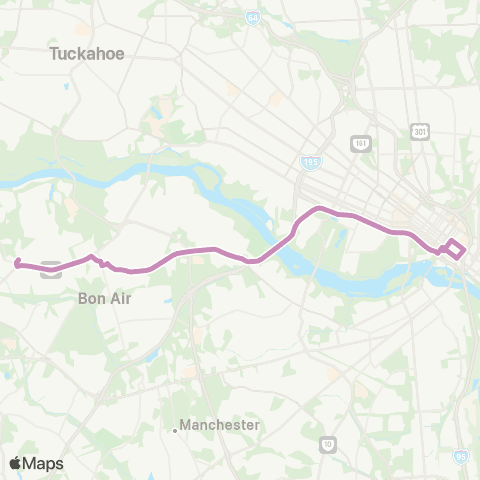 GRTC Stony Point Express (RIC) map