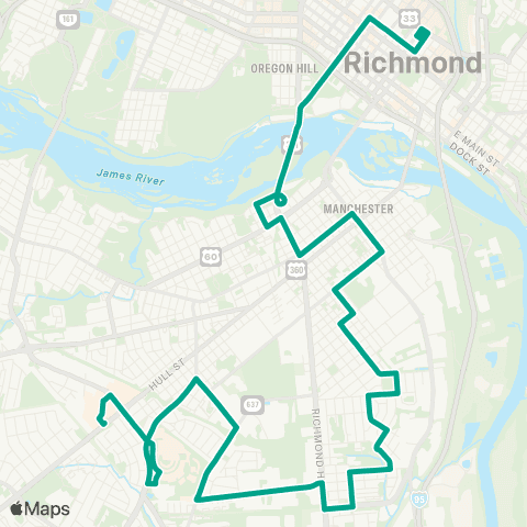 GRTC Bellemeade / Hopkins map