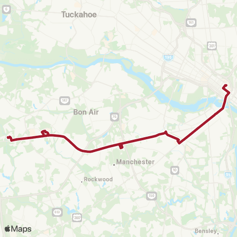 GRTC Chamberlayne / Downtown map