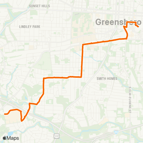 Greensboro Transit Agency Four Seasons map