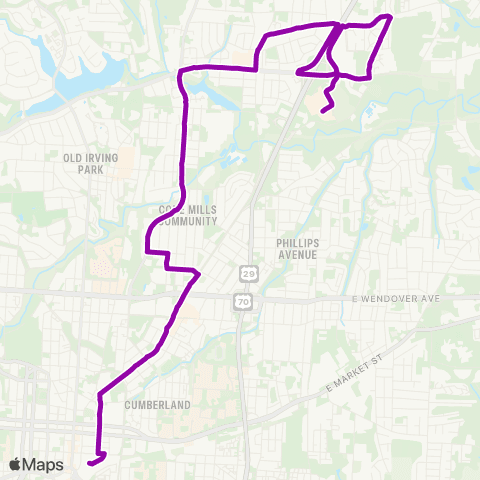 Greensboro Transit Agency Summit Avenue map