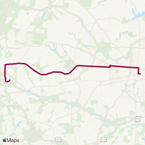 Greensboro Transit Agency West Market map