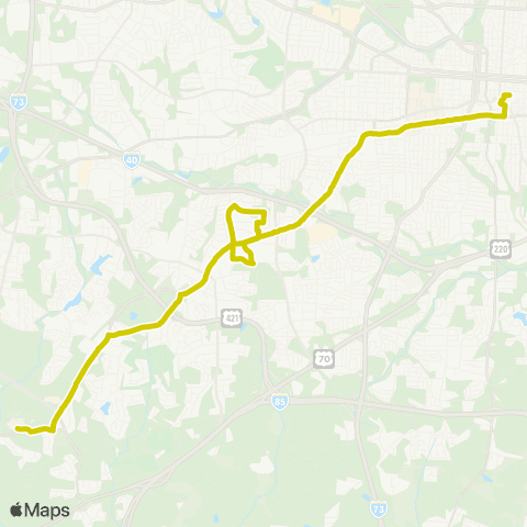 Greensboro Transit Agency Gate City Boulevard map