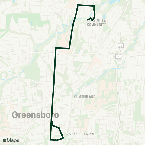 Greensboro Transit Agency Hopper Trolley map