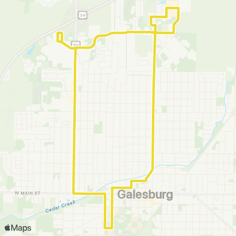 Galesburg Transit Gold Express map