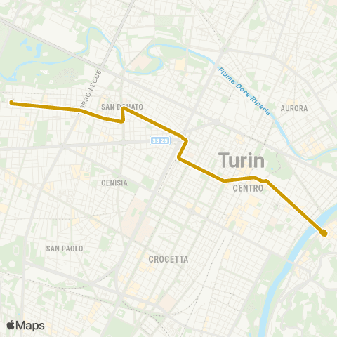 GTT Torino Piazza Campanella - Piazza Gran Madre map