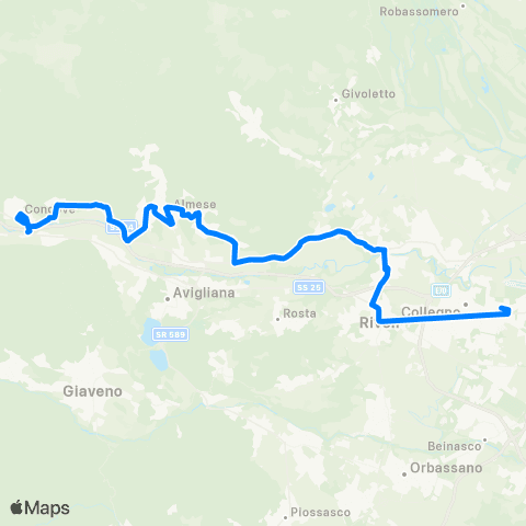 GTT Torino Collegno - Condove map