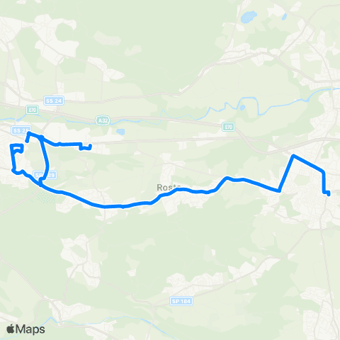 GTT Torino Rivoli - Avigliana - Ferriera map