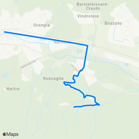 GTT Torino Borgata Adrit - San Giorio - Bussoleno map