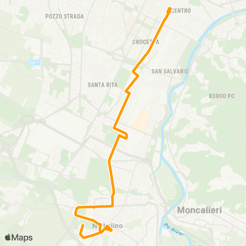 GTT Torino Via Amendola (Nichelino) - Piazza Solferino map