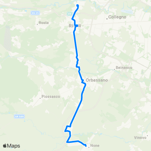 GTT Torino None - Alpignano (Linea Di Gronda) map