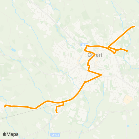 GTT Torino Via Fratelli Cervi (Chieri) - via Rocchette (Chieri) map