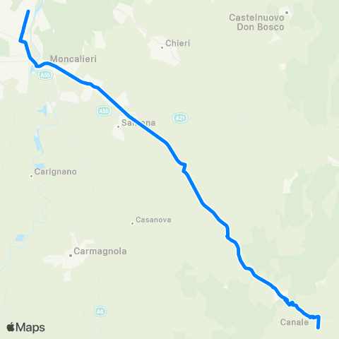 GTT Torino Torino - Poirino - Alba map