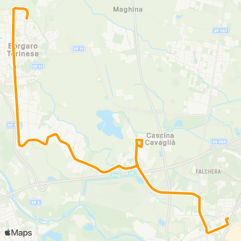 GTT Torino Corso Vercelli (Park Stura) - Borgata Villaretto - via Italia (Borgaro) map