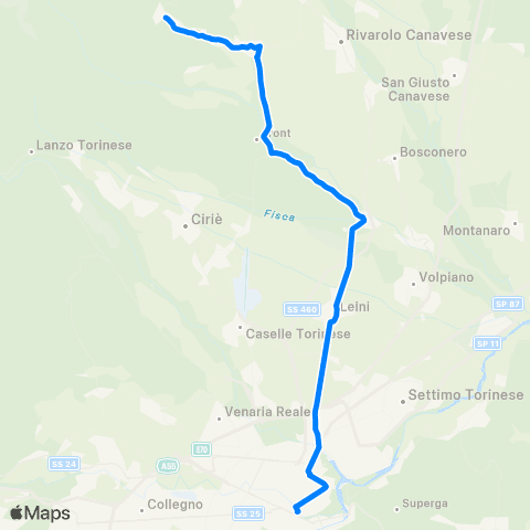 GTT Torino Torino - Forno / San Maurizio - Forno map