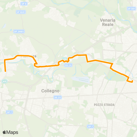 GTT Torino Piazza Robotti (Alpignano) - Corso Tassoni map