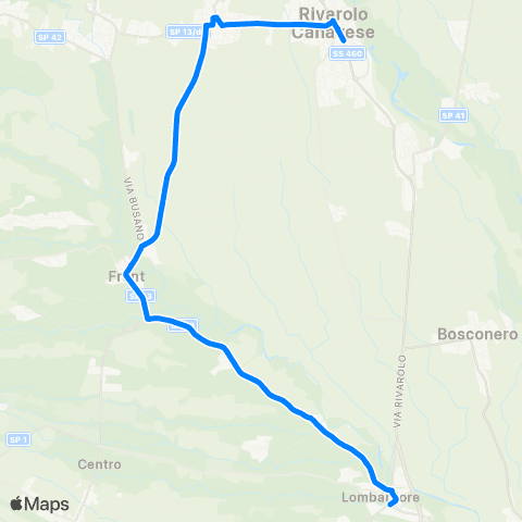 GTT Torino Servizio Scuolabus Comune Di Rivarossa map