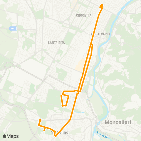 GTT Torino Via Amendola (Nichelino) - via Artom map