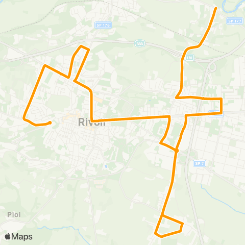 GTT Torino Castello Di Rivoli - Ospedale Di Rivoli / Stazione Alpignano - Rivoli / Bruere - Tetti Neirotti map