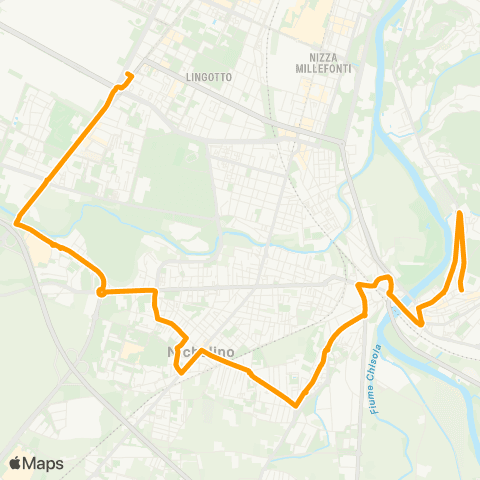 GTT Torino Piazza Baden Baden (Moncalieri) - Piazzale Caio Mario map