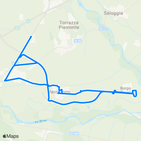 GTT Torino Servizio Scuolabus Comune Di Verolengo map