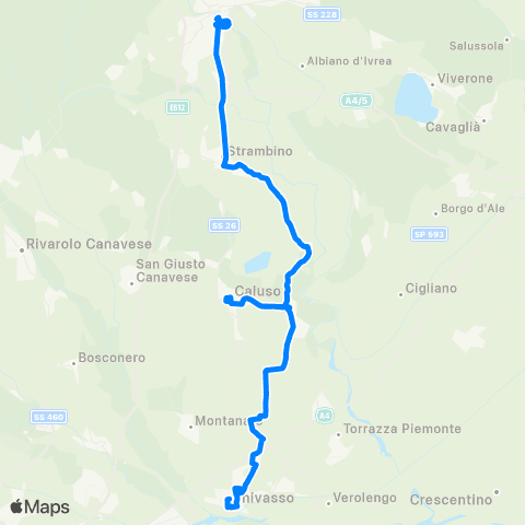 GTT Torino Ivrea - Vische - Chivasso map