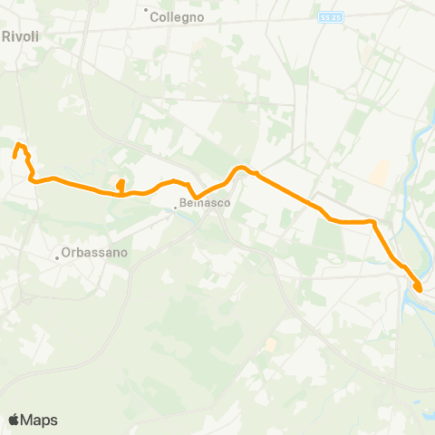 GTT Torino Via Gorizia (Rivalta) - via Goito (Moncalieri) map